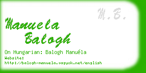 manuela balogh business card